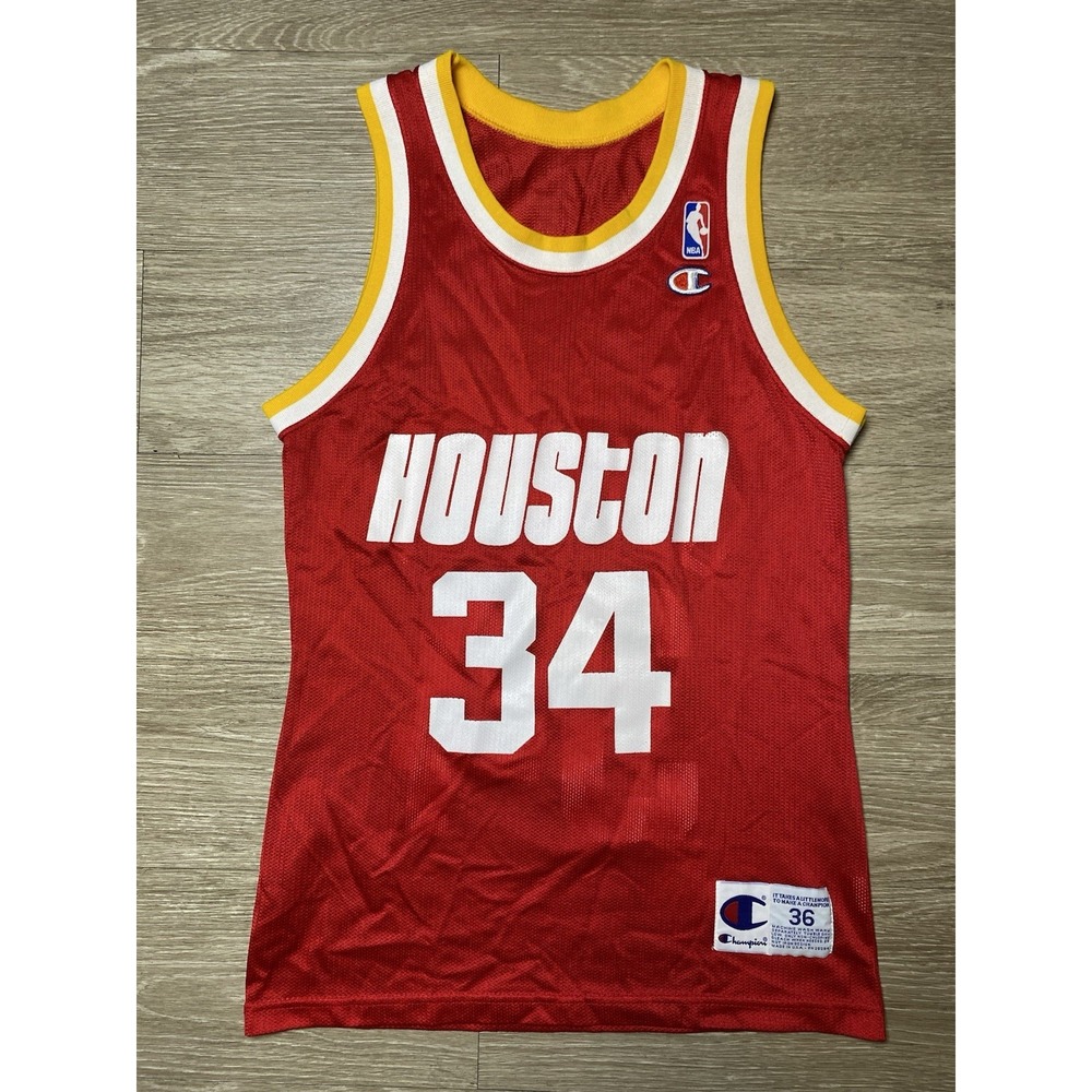 Men Size SMALL Vintage 90s HAKEEM OLAJUWON #34 Houston Rockets Champion Jersey
